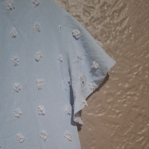 Merokeety Wome's Elegant Light Blue Blouse with Textured Design Size L - Picture 4 of 9